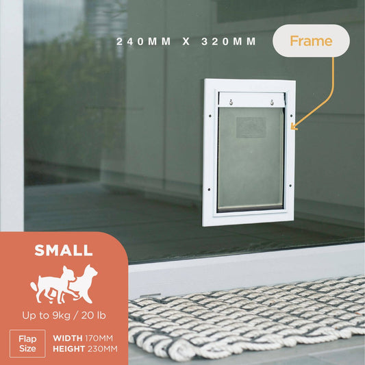 Hakuna Pets Small Pet Door - 170mm x 230mm - Aluminium - Lockable – view 2 - Auzzistore