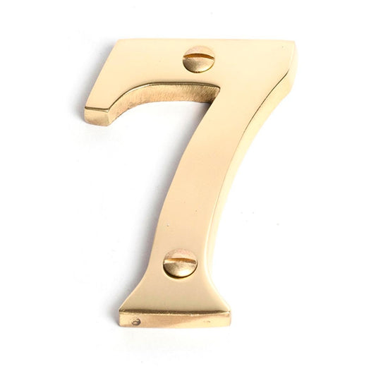 Sandleford Brass House Number 7 - 75mm Solid Brass - Weather Resistant