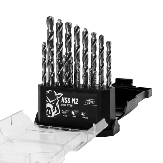 Full Boar 19 Piece HSS M2 Drill Bit Set - 135-Degree Split Point - Durable – view 2 - Auzzistore