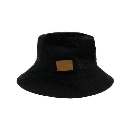 Tradie Black Bucket Hat - 600mm x 150mm - Black - Sun Protection - Adjustable