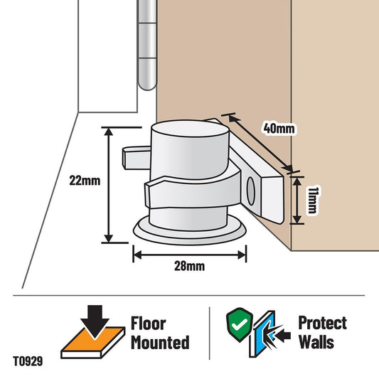 Adoored Door Clip - 40mm White - Plastic - Easy Installation Benefit – view 2 - Auzzistore