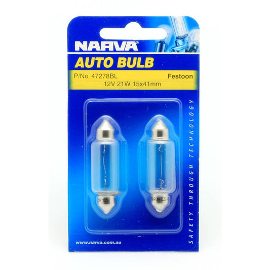 Narva 12V 21W Festoon Globe 2 Pack - SV8-5.8 T-15mm - Reliable Lighting – view 2