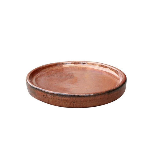 Northcote Pottery Copper Round Primo Saucer 300mm - Glazed Terracotta - Durable