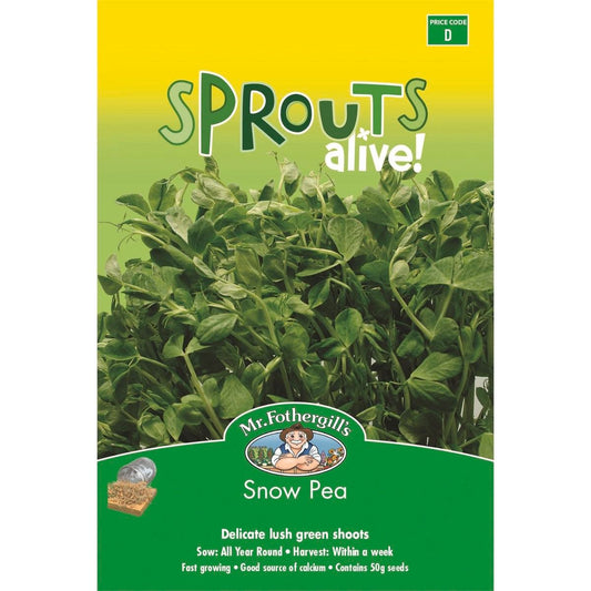 Mr Fothergills Snow Pea Seeds - 110mm - Seeds - Quick Growing Garnish - Auzzistore