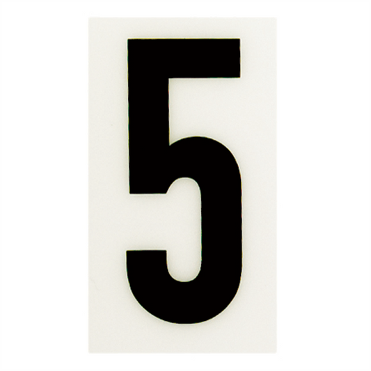 Sandleford 85mm White Self Adhesive House Number 5 - Durable Polycarbonate