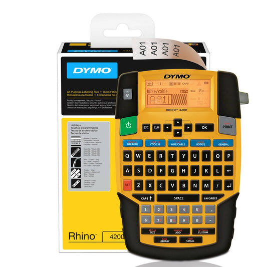 Dymo Rhino 4200 Industrial Label Maker - QWERTY - Black - Durable Design – view 2 - Auzzistore