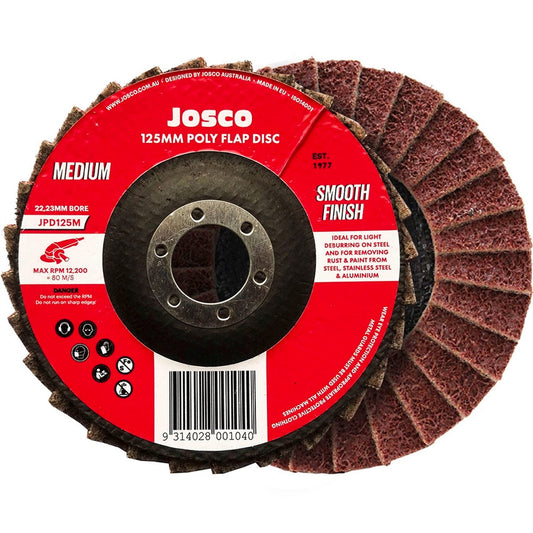 Josco 125mm Medium Poly Flap Disc - Synthetic - Rust Removal - Durable – view 2 - Auzzistore