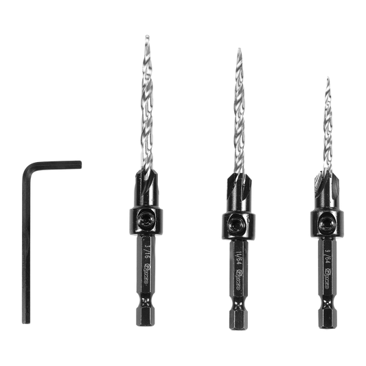 Kango 3 Piece Countersink Drill Bit Set - 3.57mm/4.36mm/4.76mm - HSS – view 2 - Auzzistore