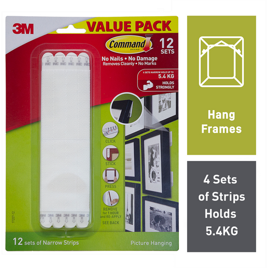 Command™ Picture Hanging Strips - 12 Pack - Plastic - Easy to Hang – view 2
