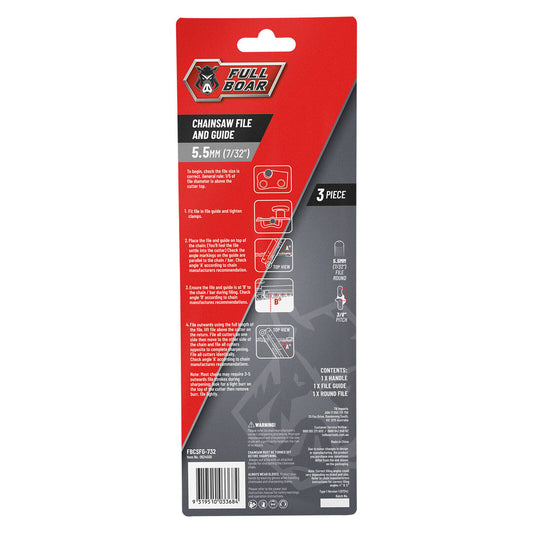 Full Boar Chainsaw File and Guide - 5.5mm (7/32”) - Precision Sharpening Tool – view 2 - Auzzistore