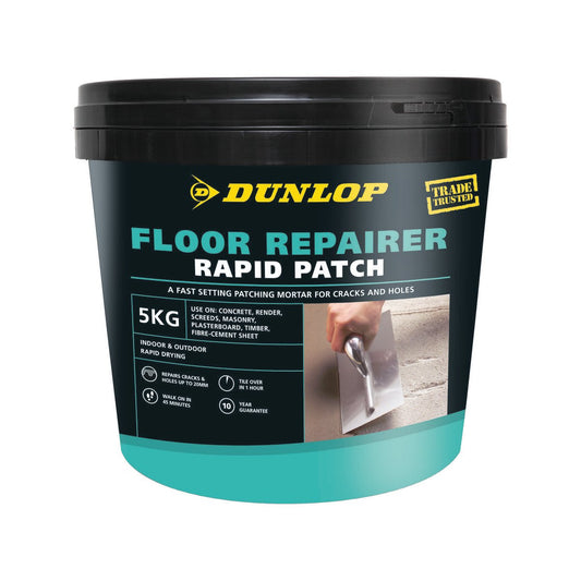 Dunlop 5kg Floor Repairer Rapid Patch Mortar - Fast Setting - Indoor Outdoor - Auzzistore