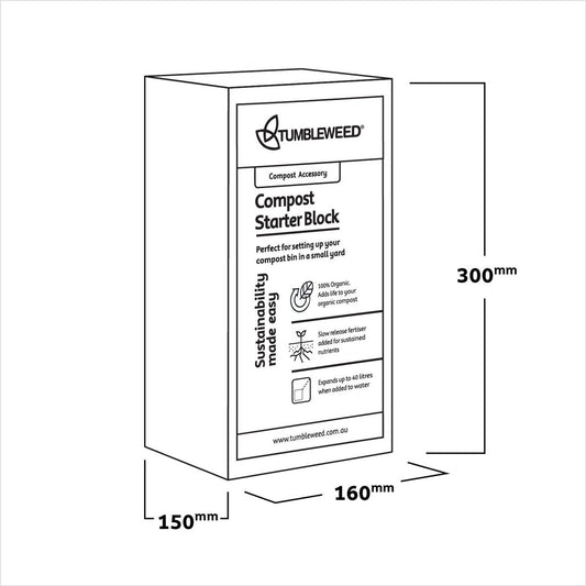 Tumbleweed Compost Starter Block - 280mm - Coconut Fibre - Natural Fertiliser – view 2 - Auzzistore