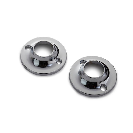Sandleford 19mm Chrome Round Flange 2 Pack - Zinc Alloy - Chrome Plated - Auzzistore