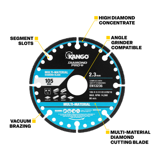 Kango 115mm Multi Material Diamond Blade - High Efficiency Cutting Tool – view 2 - Auzzistore