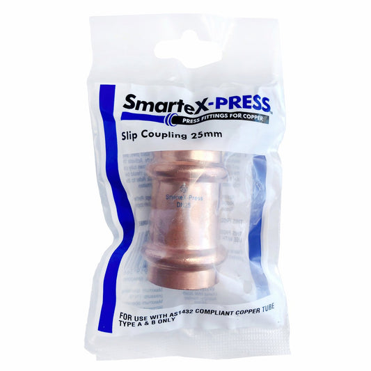 Smartex Press 25mm Copper Slip Coupling - Flame-Free Fitting - 1 Pack – view 2 - Auzzistore