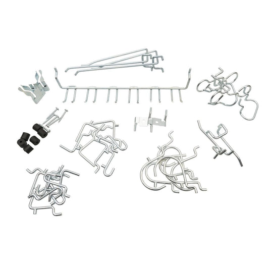 Zenith Pegboard Hooks Kit 47 Pack - Zinc Plated - Heavy Duty - Storage