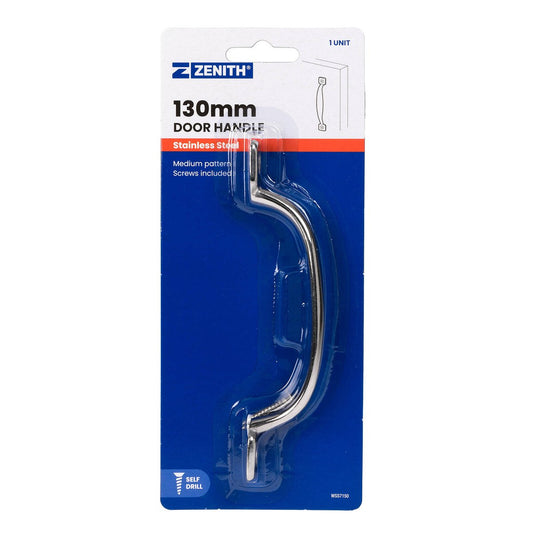 Zenith D Shape Door Handle - 130mm - Stainless Steel - Utility Design - Auzzistore