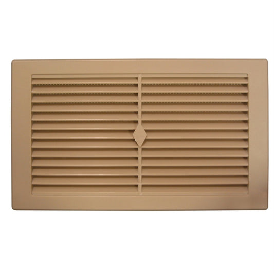 Haron Wall Vent - 245 x 145mm - Beige Plastic - Mesh Backing - Easy Install - Auzzistore