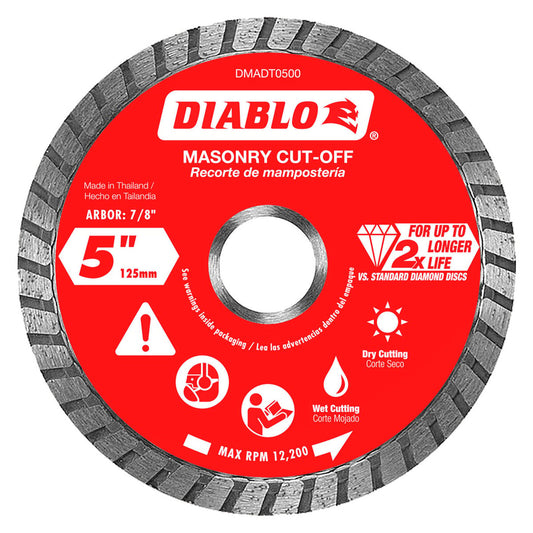 Diablo Diamond Disc 5" Turbo Cut Off - 5" Diamond - High Performance Cutting – view 2 - Auzzistore