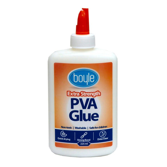 Boyle Craft Adhesive PVA Glue 225ml - Non-Toxic - Washable - Extra Strength - Auzzistore