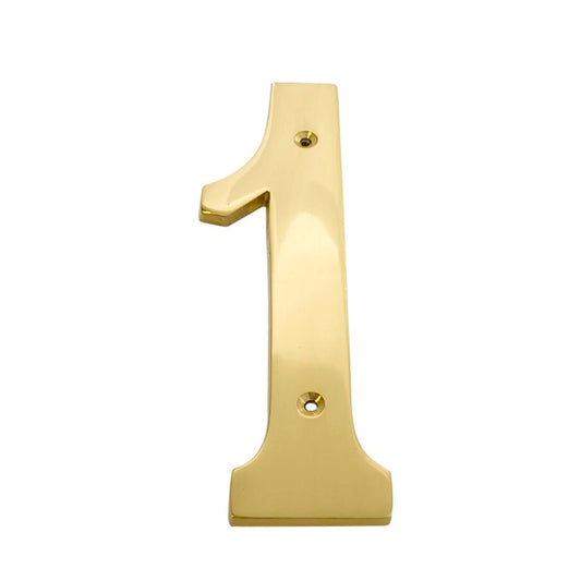 Sandleford 150mm Brass House Number 1 - Solid Brass - Weather Resistant