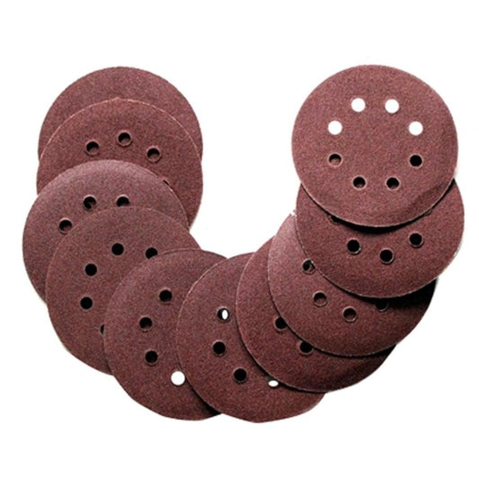 Craftright 125mm Hook and Loop Sanding Discs 10 Pack 80 120 Grit Durable - Auzzistore