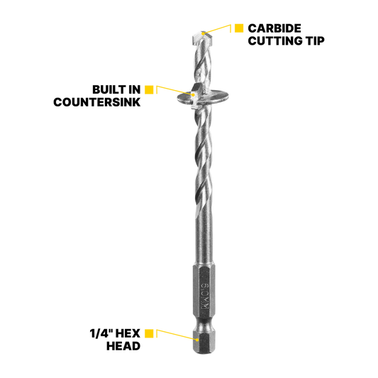 Kango 6 x 18mm Fibre Cement Countersink Drill Bit - Durable Carbide Tip – view 2 - Auzzistore