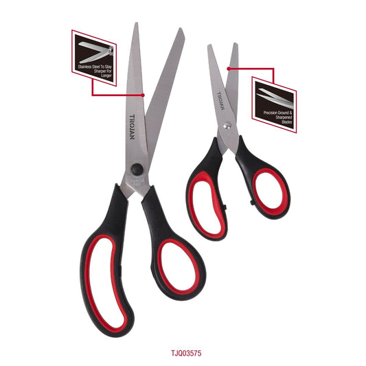 Trojan General Purpose Scissors - 155mm & 250mm - Stainless Steel - DIY Use – view 2 - Auzzistore