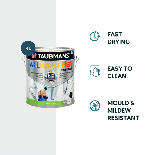 Taubmans 4L All Weather Exterior Paint - Dark Semi Gloss - Mould Resistant – view 2 - Auzzistore
