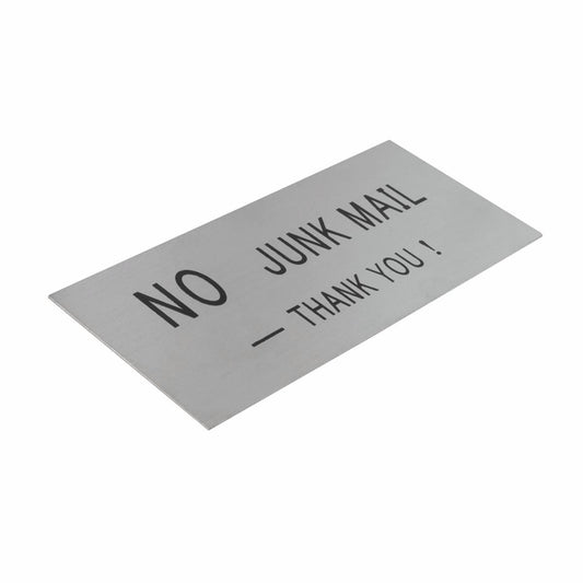 Sandleford Stainless Steel No Junk Mail Sign - 140 x 65mm - Rust-Resistant - Auzzistore
