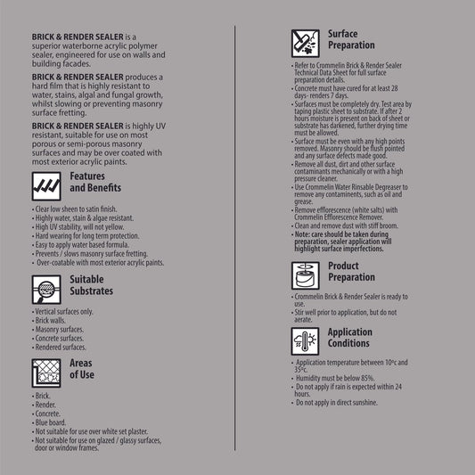Crommelin Brick and Render Sealer - 4L - Water Based - Low Sheen Finish – view 2 - Auzzistore