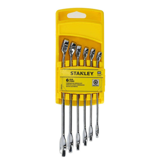 Stanley 6 Piece Roe Metric Spanner Set - Chrome Vanadium Steel - 15° Offset – view 2
