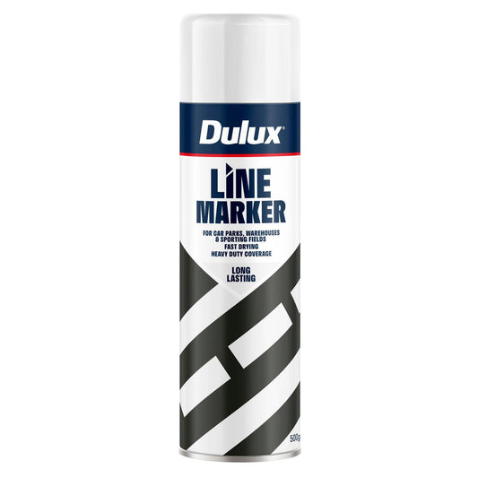 Dulux 500g White Spray Line Marker - 500g - Durable for Asphalt & Concrete