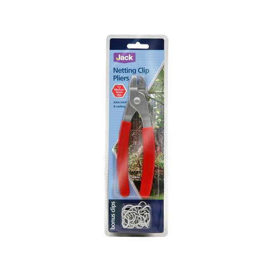 Jack Red Netting Clip Pliers - Steel Rubber - Easy Grip - Bonus Clips - Auzzistore