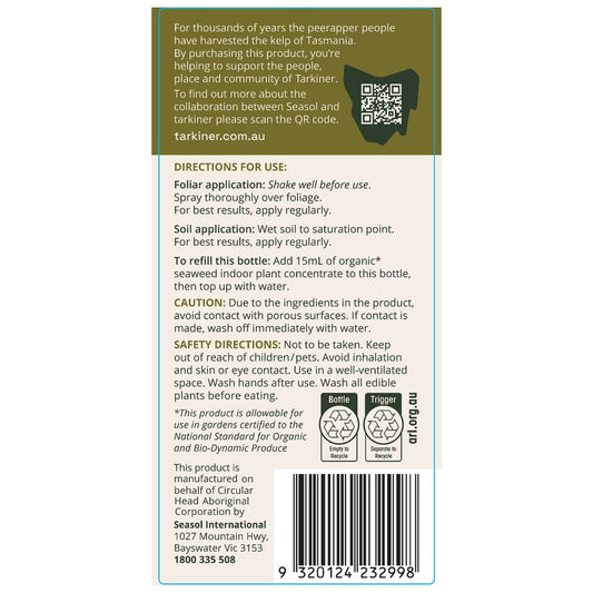 Tarkiner Organic Seaweed Indoor Plant Spray - 375ml - Improves Plant Health – view 2 - Auzzistore