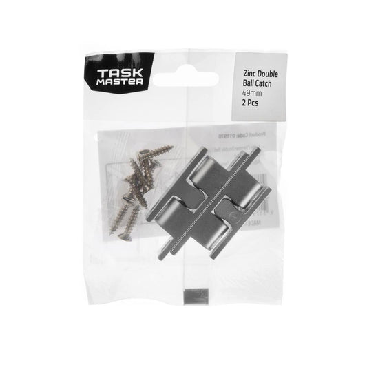 Taskmaster Double Ball Catch - 49mm - Zinc - 2 Pack - Durable Construction - Auzzistore