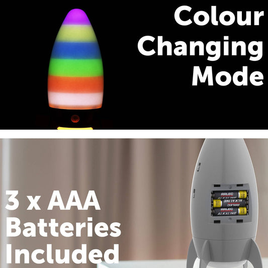 Arlec Rocket LED Motion Activated Night Light - 100mm x 210mm - Grey – view 2