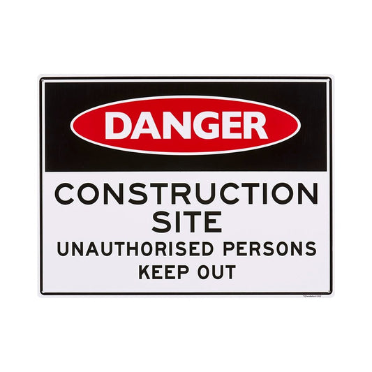 Sandleford Construction Site Sign 450 x 600mm Polypropylene UV Resistant - Auzzistore