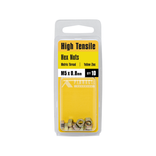 Pinnacle m5 Yellow Zinc Hi Tensile Nuts - 10 Pack - 5mm - Corrosion Resistant – view 2 - Auzzistore