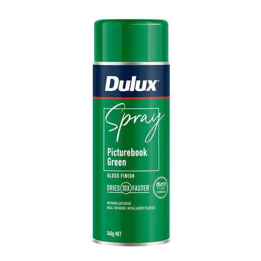 Dulux Spray Paint 340g Gloss Picture Book Green - Fast-Drying, Self-Priming - Auzzistore