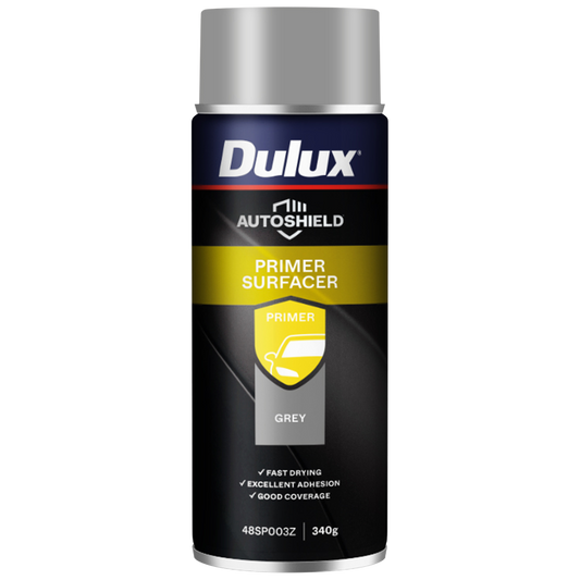 Dulux Autoshield Spray Paint Primer Surfacer 340g 0.34L Grey - Fast Drying - Auzzistore