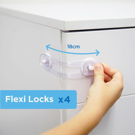 Perma Child Safety 18cm Adhesive Flexi Locks 4 Pack - Plastic - Childproof – view 2
