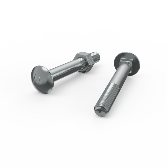 Zenith M10 x 75mm Zinc Plated Cup Head Bolts Nuts - 25 Pack - Coarse Thread – view 2 - Auzzistore