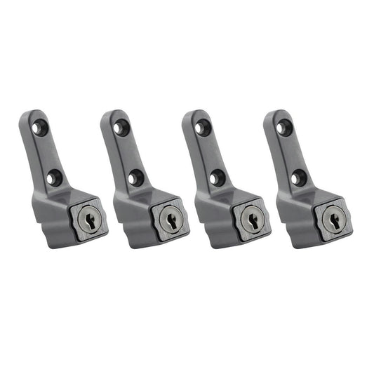 Ikonic Silver Sliding Window Lock - 4 Pack - Metal - Secure Construction - Auzzistore