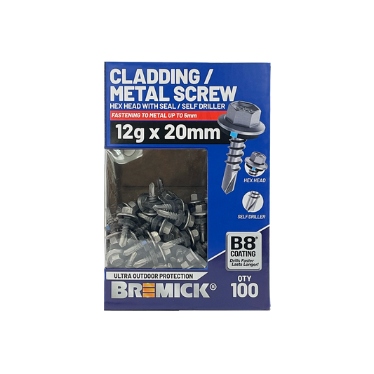 Bremick Metal Hex Screw - 12g x 20mm - 100 Pack - Corrosion Resistant – view 2 - Auzzistore
