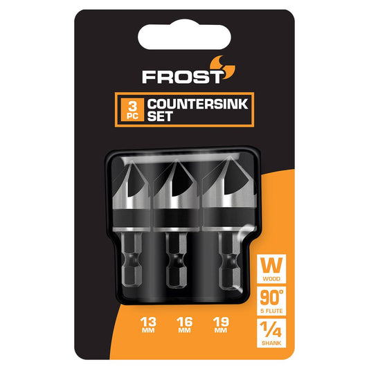 Frost Countersink Set 3 Pack - 13mm 16mm 19mm - High-Carbon Steel - Auzzistore