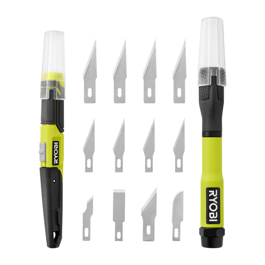 Ryobi 14 Piece Hobby Knife Set - Quick Change & 2-in-1 Knives - 24mm x 28mm x 292mm – view 2 - Auzzistore
