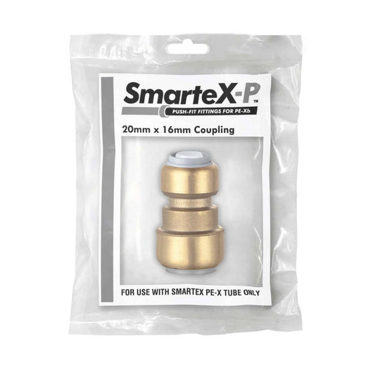 Smartex Pex Reducing Coupling - 20 x 16mm - Lead Free Brass - Push-Fit – view 2 - Auzzistore