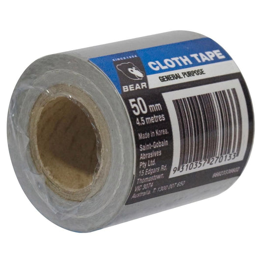 Norton Bear Cloth Tape 50mm x 4.5m Silver - Strong Flexible Adhesive - Auzzistore