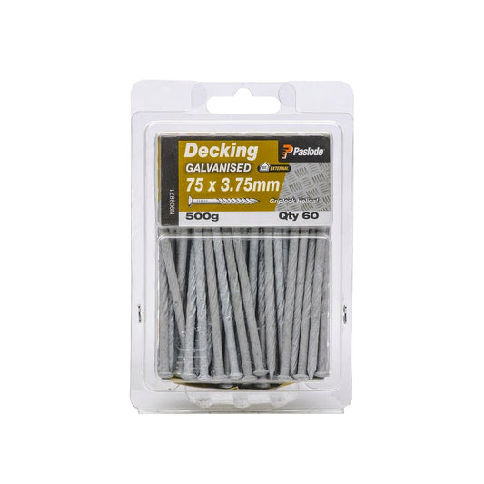 Paslode Griplock Nails - 75mm x 3.75mm - Galvanised - Heavy Duty - 60 Pack - Auzzistore